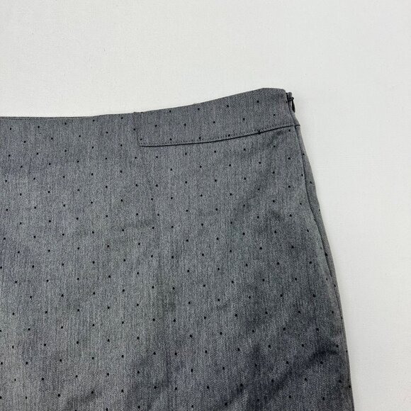 Banana Republic Polka Dot Straight Skirt Gray/Black Size 14 Zip - Picture 2 of 9